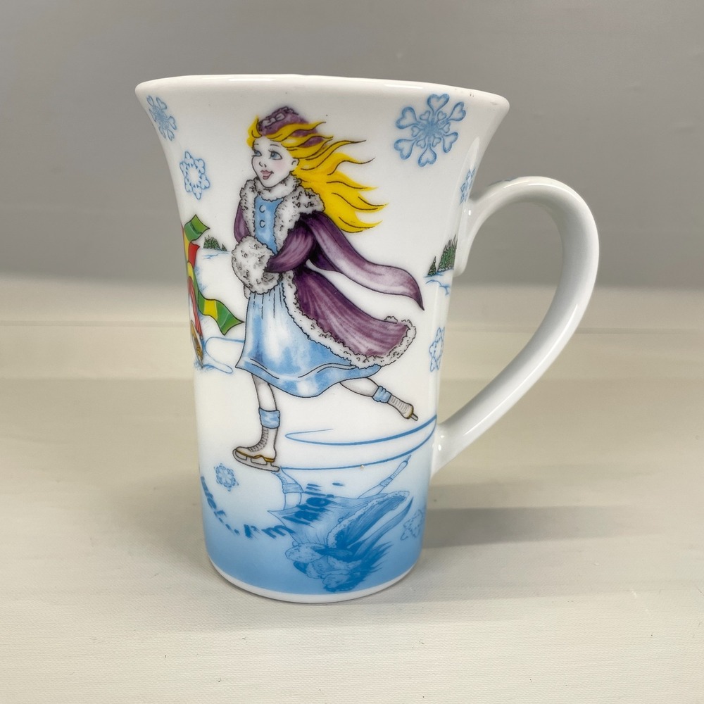Alice In Wonderland Cafe Cup Winterland Ice Skating by Paul Cardew Mug